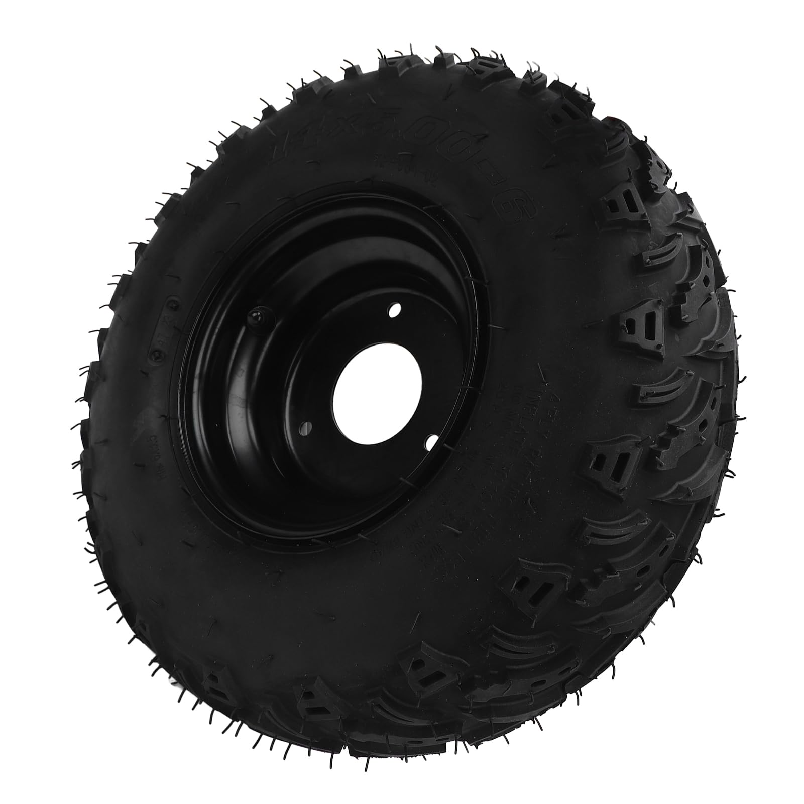 14X5.00 6 Pneumatici ATV Cerchio in lega di alluminio nero 3 fori 6PR Pneumatici in gomma antiforatura per Go Kart Fuoristrada Carrello Tutti i terreni
