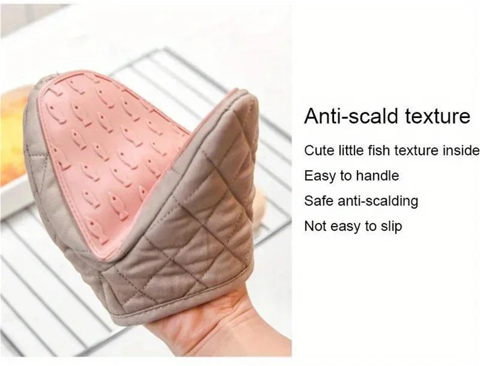 Gants de Cuisine en Silicone Haute température, Confortables et Anti-brûlures, avec Clip et utilisables au Micro-Ondes. Isolants et résistants aux Hautes températures.