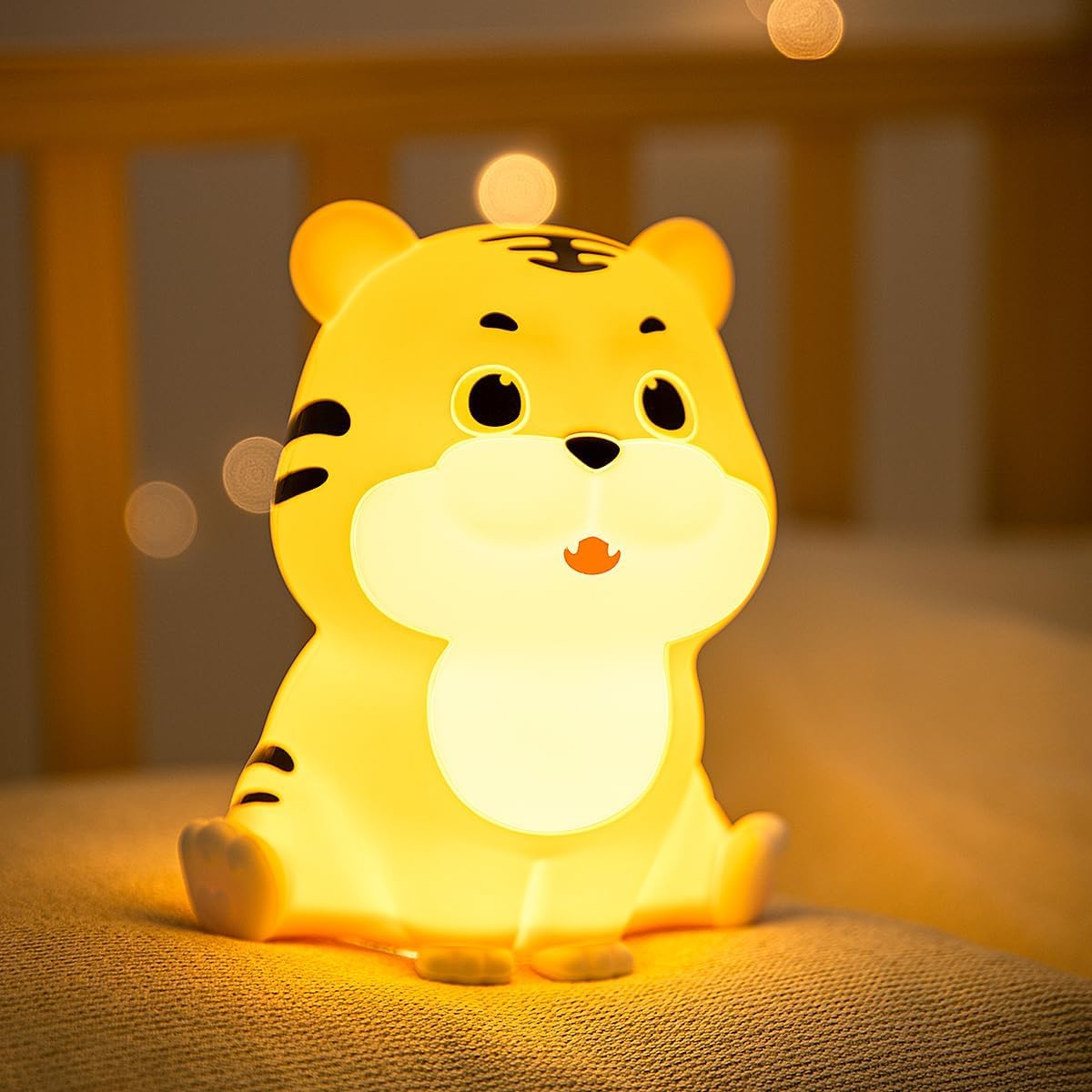 Desidiya® Tiger Rechargeable Silicone Night Lamp - Fun LED Tiger Lamp, Kids Night Light, Nursery Decor, Birthday Gift, Silicone LED Light