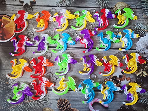 Image of 30 Packs Funny Summer Present Unique Mini Dragon Assorted fidgets Bubble Toys for Kids Children Classroom Students Gifts from Teacher,Birthday Party Favors