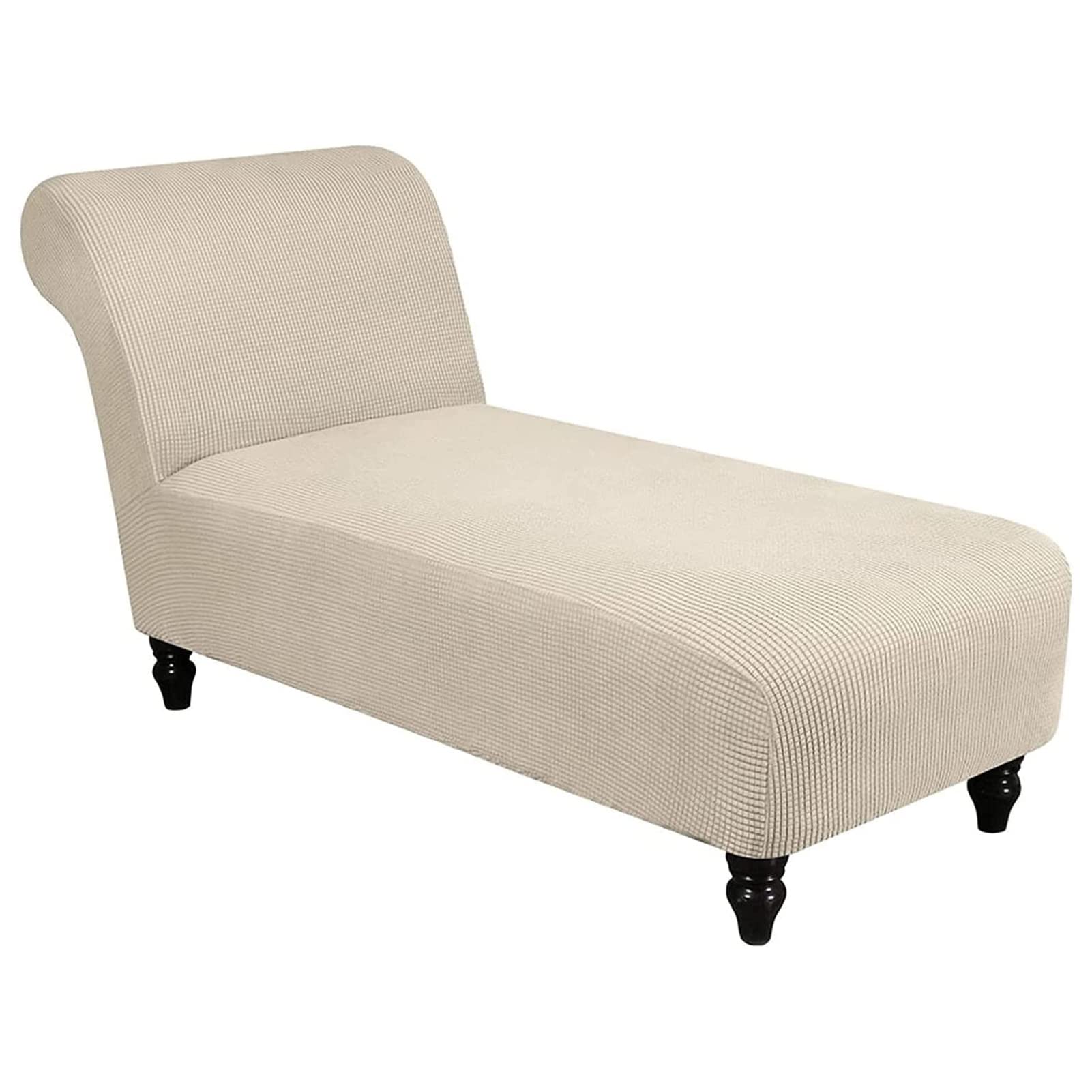 Coprisedile Elasticizzato per Chaise Longue da Soggiorno, coprisedile Senza braccioli, Tessuto Morbido Lavabile in Lavatrice (Beige)