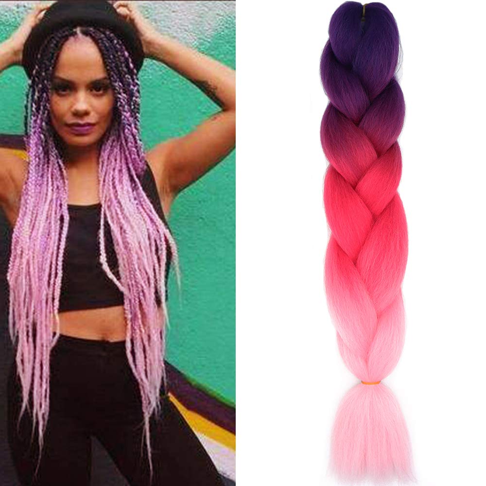 24inch Jumbo Braids Hair Extensions Ombre Braiding Hair Synthetic 3Pieces/lot Crochet Twist High Temperature African Box Braids, Sapphire Blue — view 118