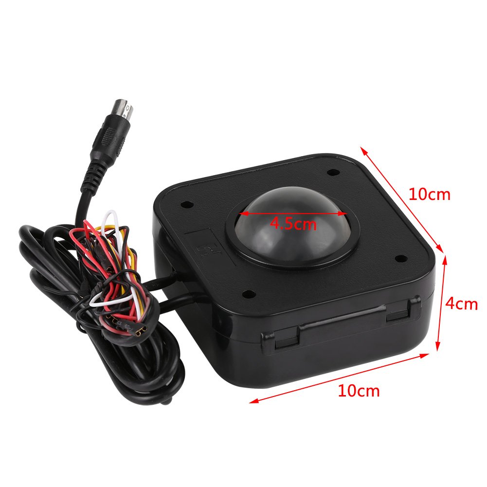 Bewinner Trackball Mouse LED Trackball Mouse pour PC, Illuminé 4.5cm Ronde LED Trackball Mouse Connecteur PS / 2 PCB pour