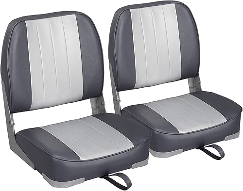 2 asientos Leader Accessories plegables, de respaldo bajo, para embarcación
