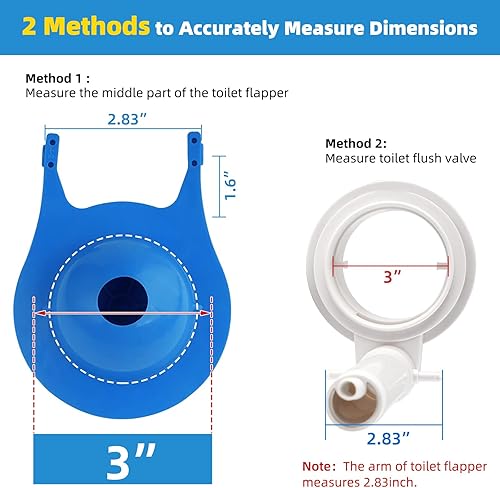 Miniatura 2 de Paquete de 2 aletas para inodoro de 3 pulgadas, repuesto compatibles con Gerber 99-788, aletas de goma para tanque de inodoro, alto rendimiento,