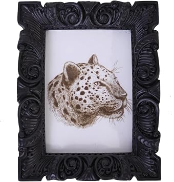 WINPLUS+ Square/Oblong Vintage Photo Frame with Classic Carved & Gorgeous Border,A Timeless Decor Piece Blending Antique Style and Elegant Design,Wall Mount and Tabletop Display Black, 2.5x3.5