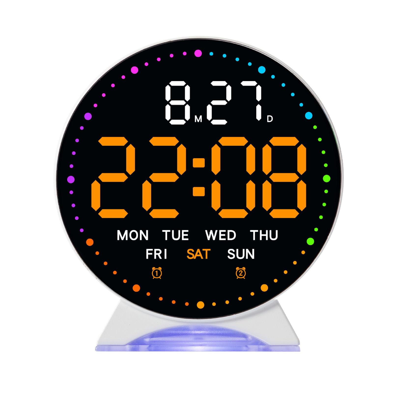 Buxuaaaa A Buxuaaa Digital Larm Clock Bedroom Desk Clock With Day Of Week Temperature Loud Larm For Bedside Table Led Digitals Clocks Clocks Digital Night Light Digitals Larms