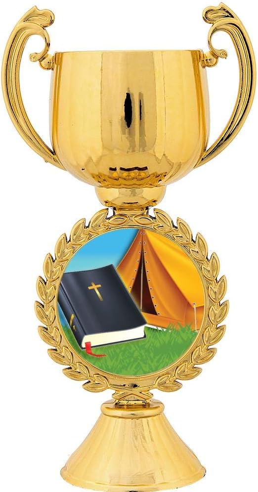 Crown Awards Personalized Bible Camp Trophy, 7.25" Gold Cup Bible Camp Trophies with Free Custom Engraving Prime