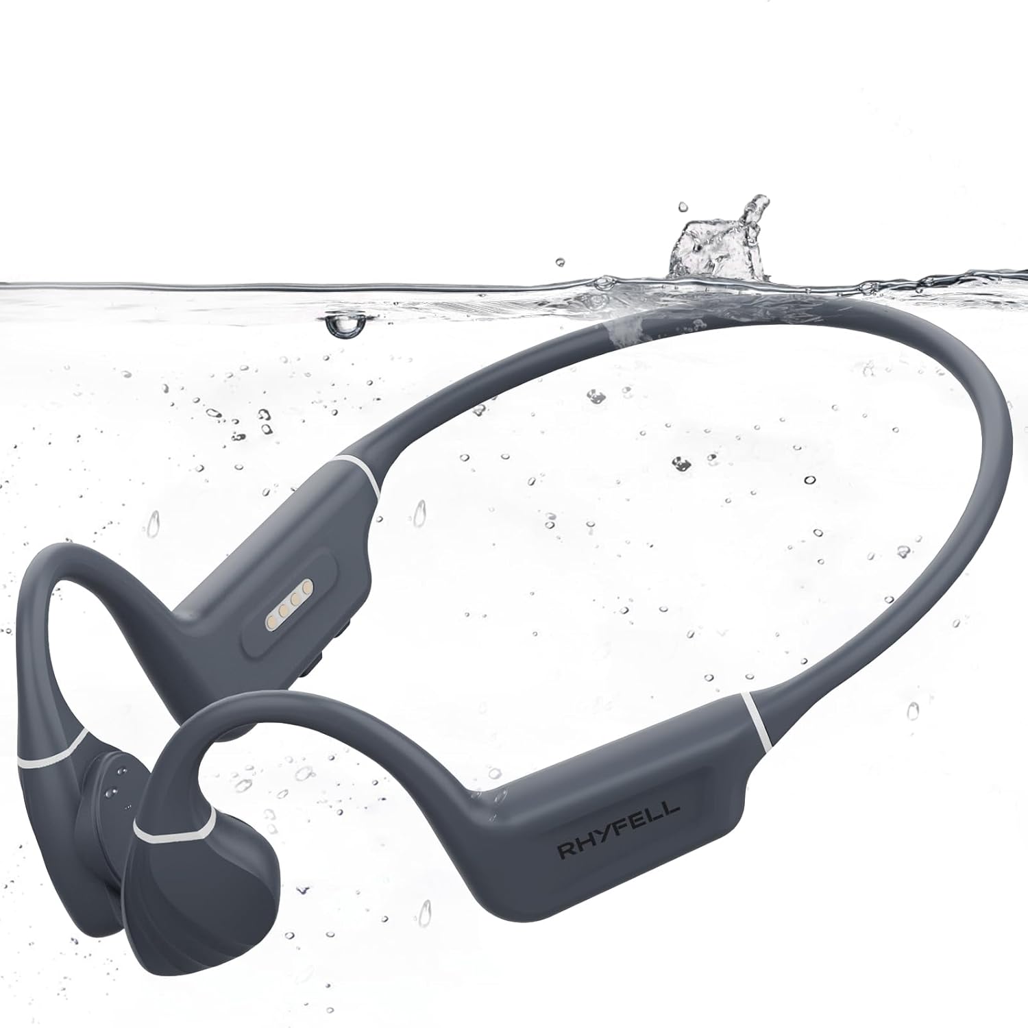Bone Conduction Swimming Headphones, IP68 Waterproof Headphones with Built-in 32GB MP3 Player, Bluetooth 5.4 Open Ear Sport Headphones for Swimming, Running, Hiking, Walking