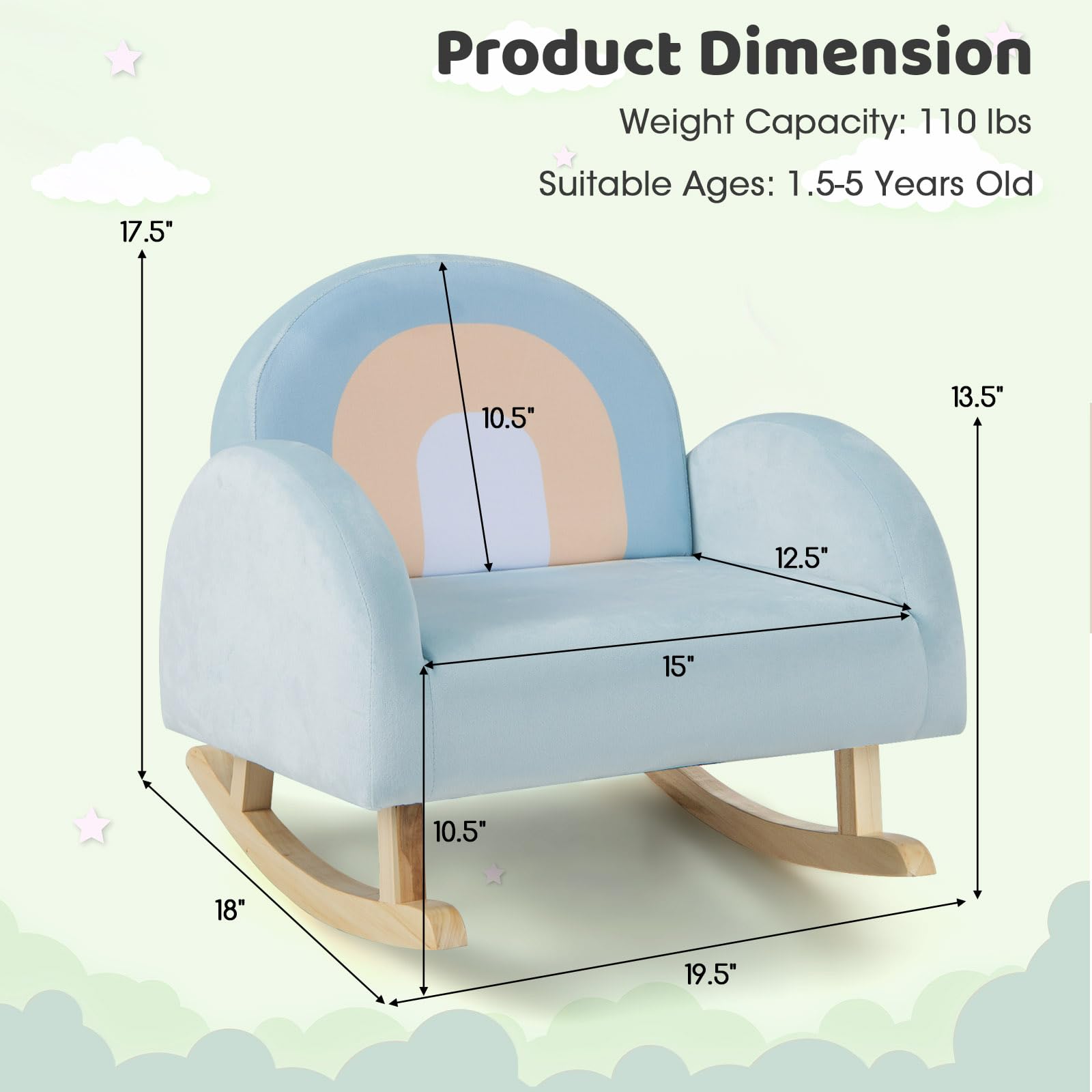 Toddler Plush Chair HONEY JOY Kids Rocking Chair - Plush Toddler Sofa ...