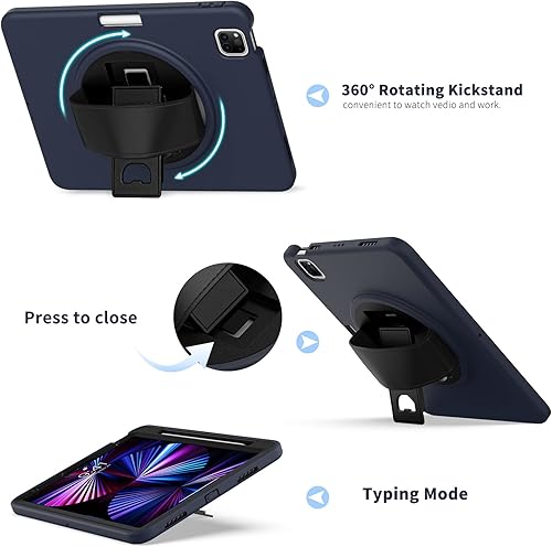 Miniatura 5 de ORIbox Morandi - Funda para iPad Air (54) y iPad Pro de 11 pulgadas (4321), a prueba de golpes, protección contra caídas 3 en 1 con soporte de