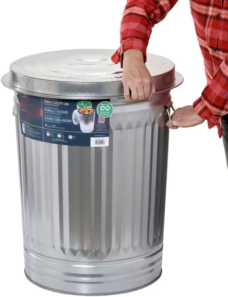 6 Galllon Galvanized Steel Trash Can Lid