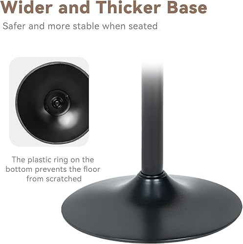 Miniatura 6 de Nalupatio Juego de 2 taburetes de bar giratorios de altura ajustable de 24.5 a 33.5 pulgadas, taburetes de madera tapizados de piel sintética con