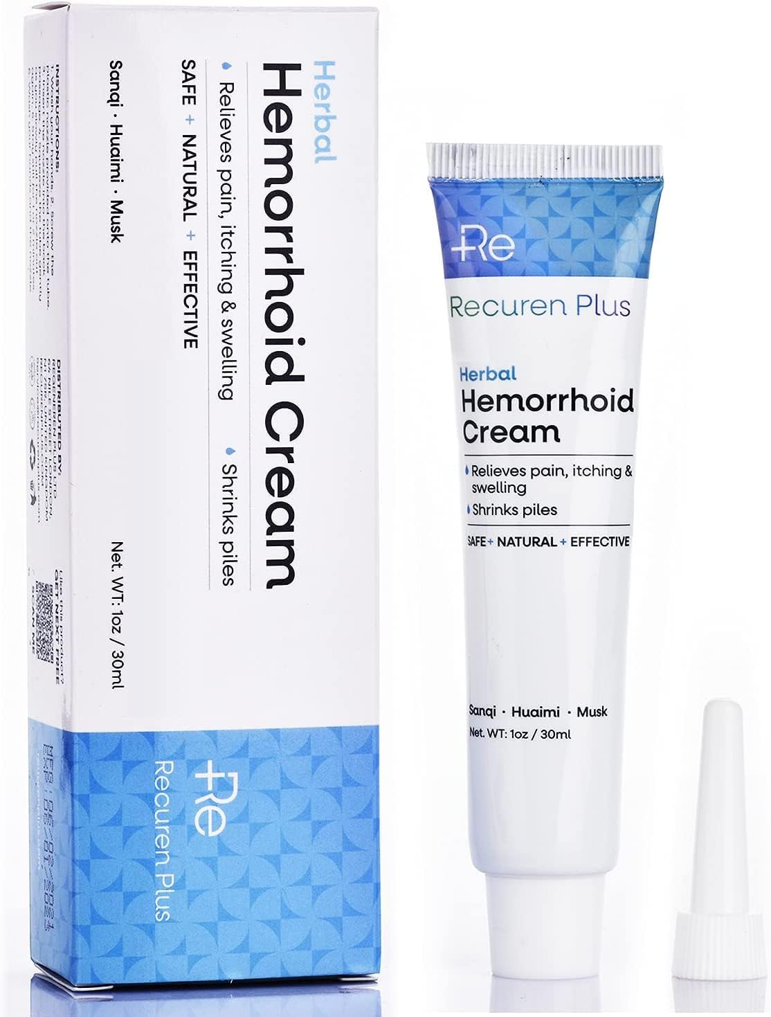 Hemorrhoids Treatment Hemorrhoid & Fissure Cream Fast Acting Hemorrhoid Cream and Healing Formula for Itching Swelling Bleeding Burning and Maximum Pain Relief 30g,1pack