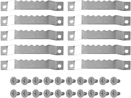 Miniatura 10 de dophee 50 ganchos invisibles de dientes de sierra, ganchos invisibles resistentes para colgar marcos de fotos con tornillos para colgar cuadros,