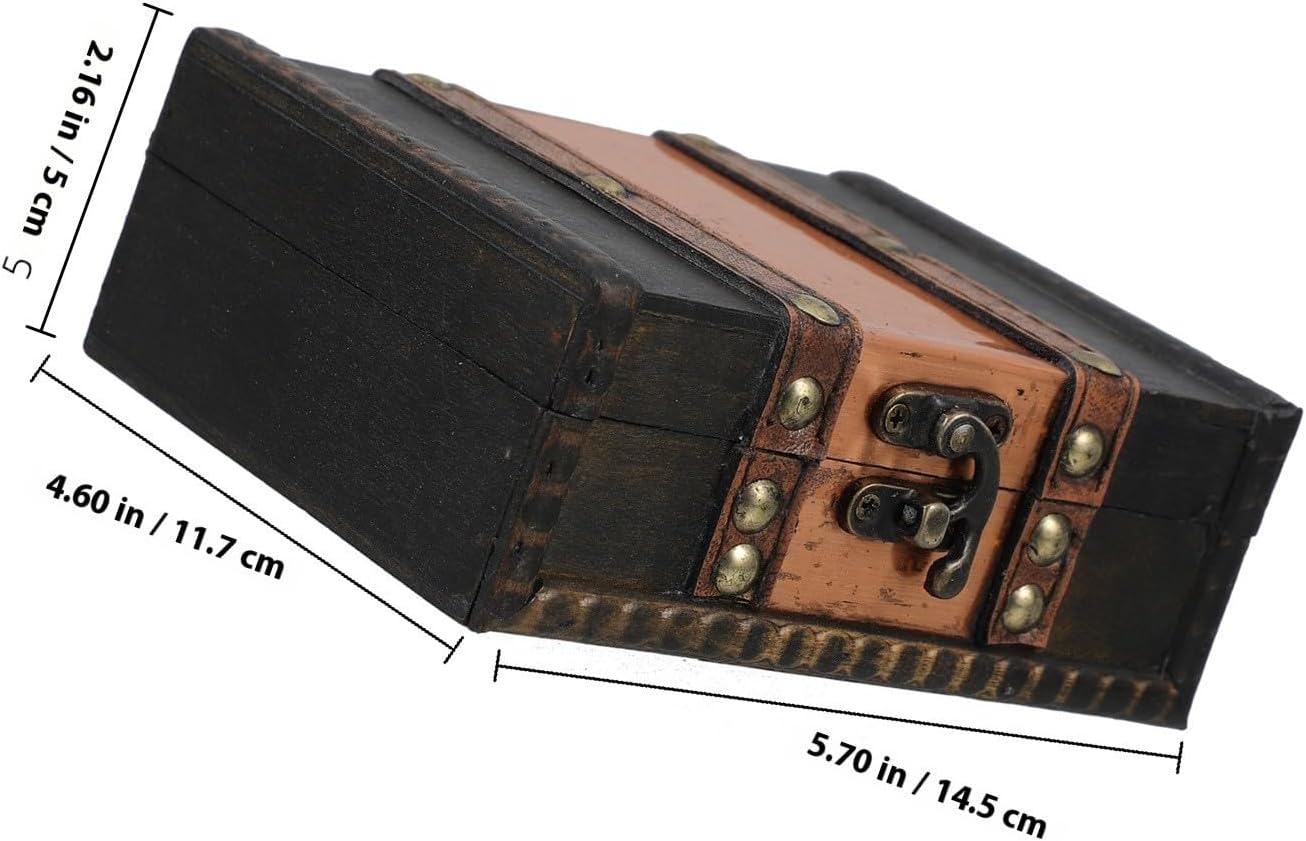 SEWACC Vintage Wooden Jewelry Box for Desktop Organization and Storage image 2