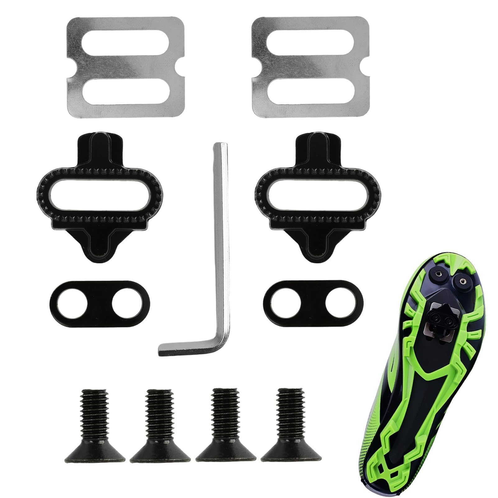2 unidades de Cleats de bicicleta con placas antideslizantes compatibles con pedales Shimano MTB SPD (SH51), SPD Cleats Set para bicicleta de montaña y zapatos de ciclismo de interior, alta