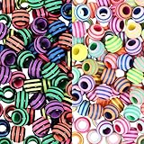 Taille:Il y a 250 perle acrylique à gros trou pour la fabrication de bijoux au total. Perles acryliques rayées:environ 9.5x7.5mm (0.37x0.29 pouces), trou:4.5mm (0.18 pouces)