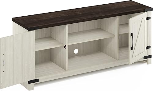 Miniatura 98 de Furinno - Soporte para centro de entretenimiento grande para televisor de hasta 55 pulgadas, madera negra Blackwood,Ámbar Pino/Negro,Columbia
