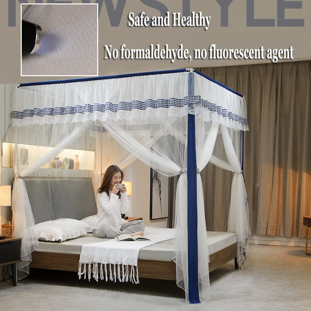 CXKJP Doseles para Cama Mosquitera con Dosel De Cama De Verano para Cama Doble Individual, Juego De Soporte para Cortina De Cama De Encaje para Decoración De Dormitorio De Princesa, Fácil De Instalar