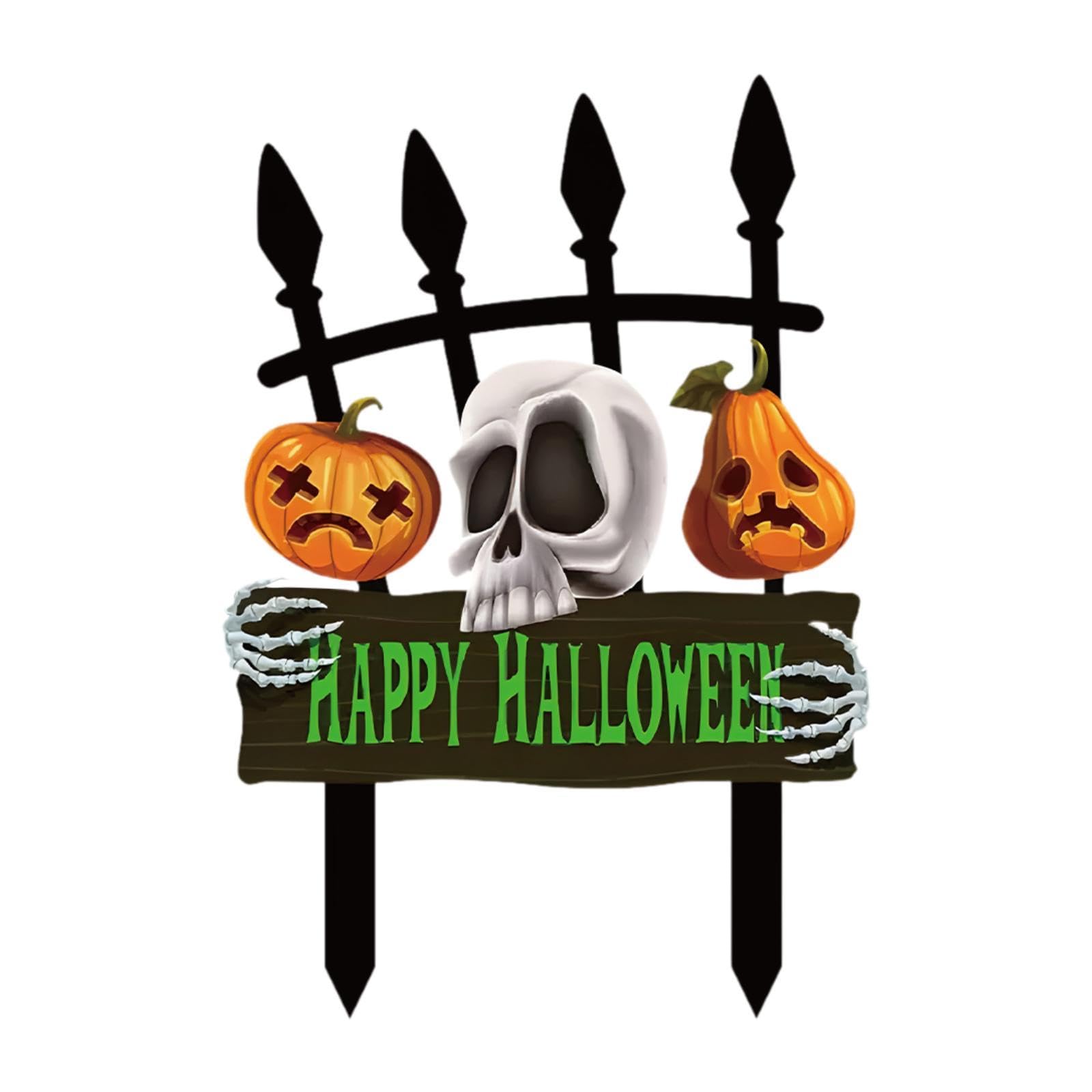Yard Stake Skull Pumpkin Decor for Courtyard Party Store-image-8