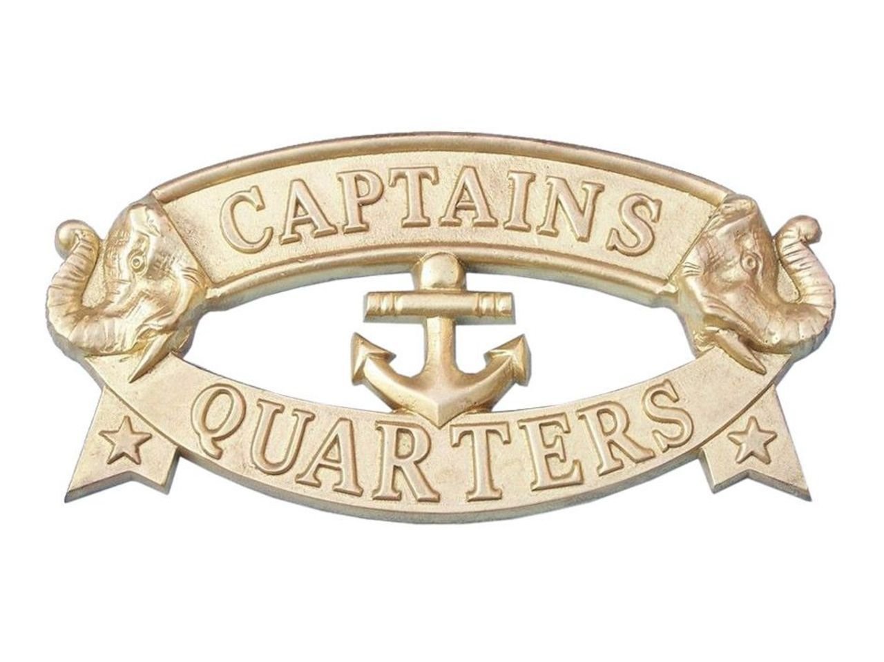 Hampton Nautical Solid Brass Captain's Quarters Sign 9" Nautical Home Decoration