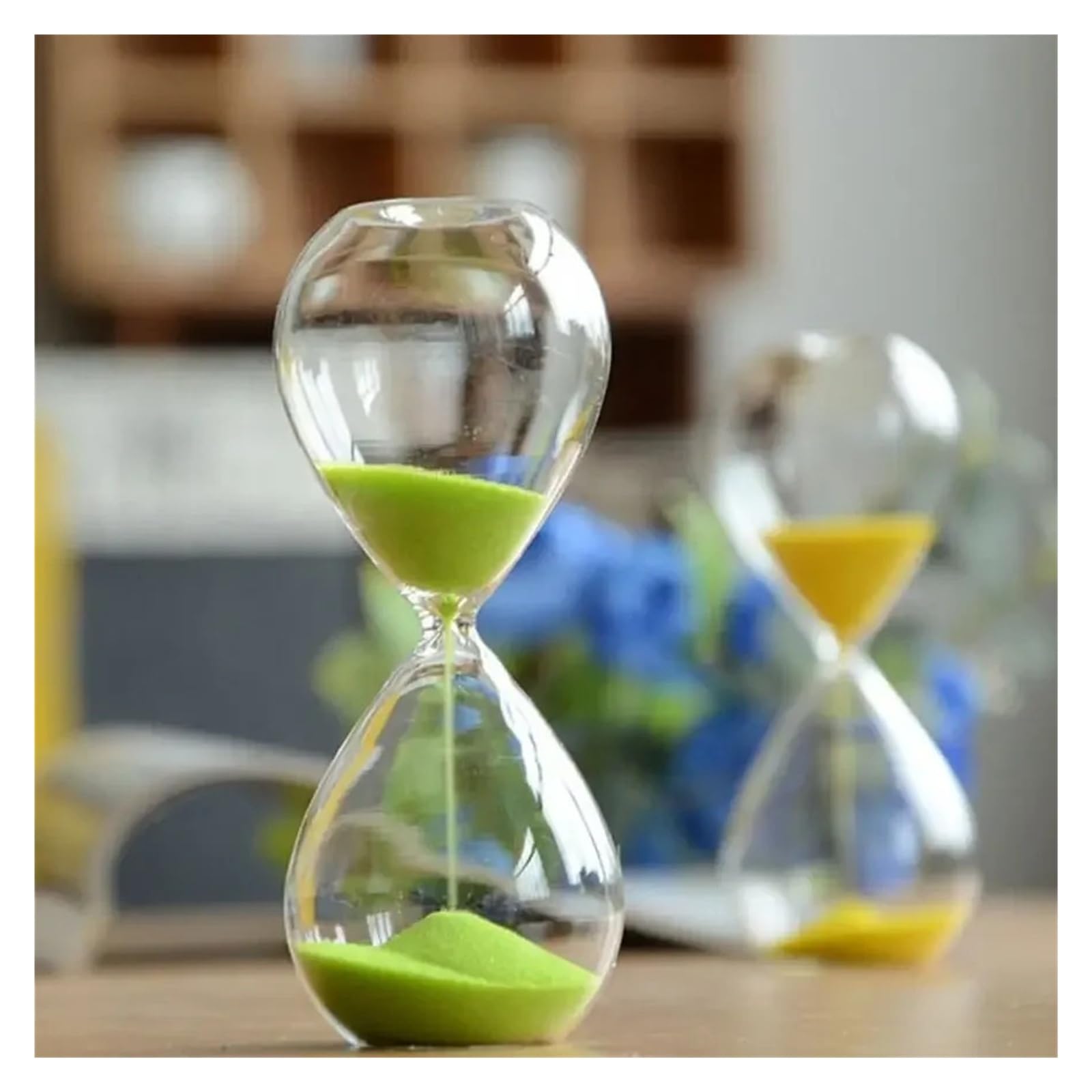 Nordic Glass Droplet Hourglass Timer 5/15/30/60 minutowy Aesthetic Sand Clock do salonu, półki, biurka, kreatywny ornament do domu (brązowy, 30 min 8 x 20 cm)