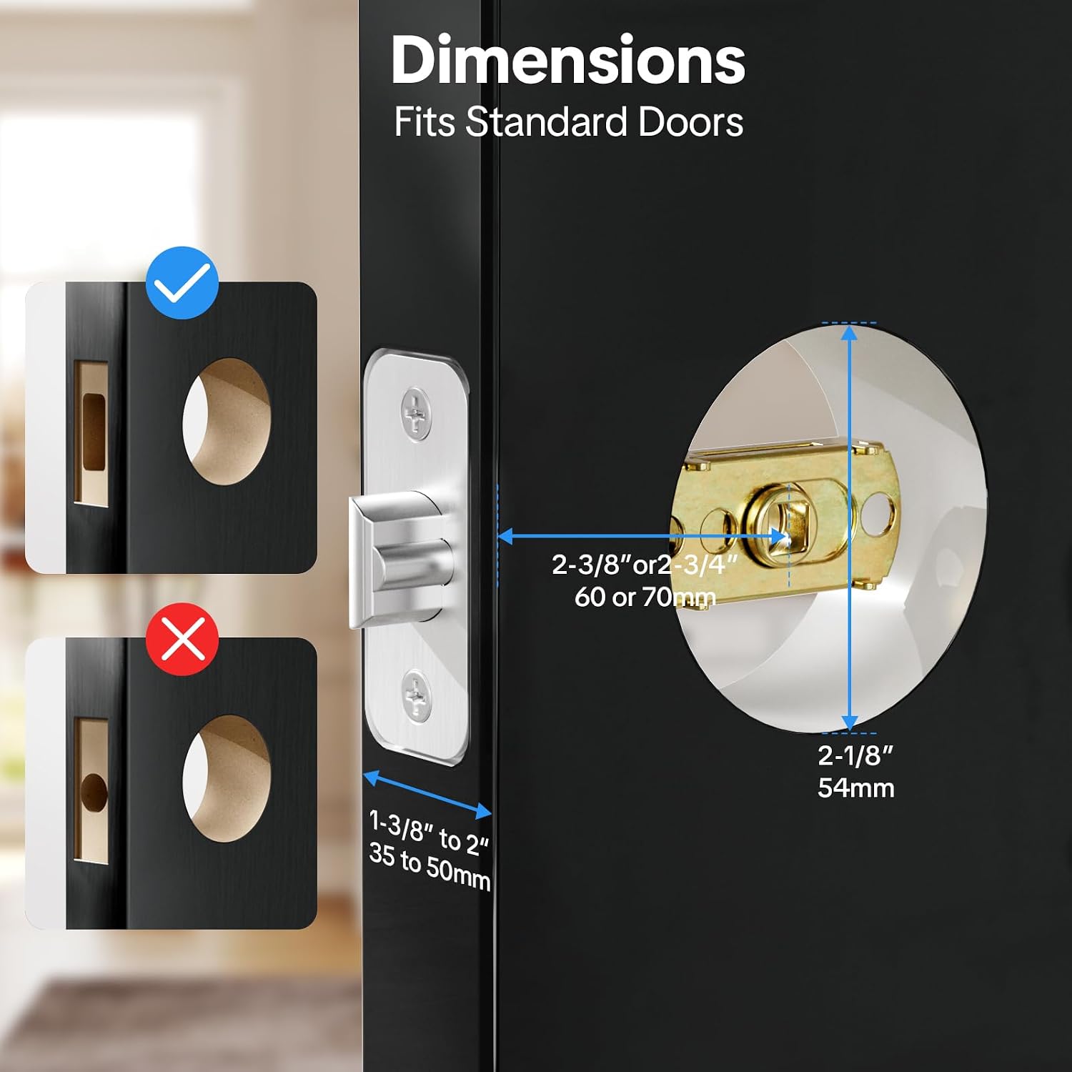 Keypad Door Lock with Handle, Keyless Entry Door Lock with Handle, Electronic Locks for Exterior Door, Home, Apartment, Easy Install Smart Door Knob, Silver