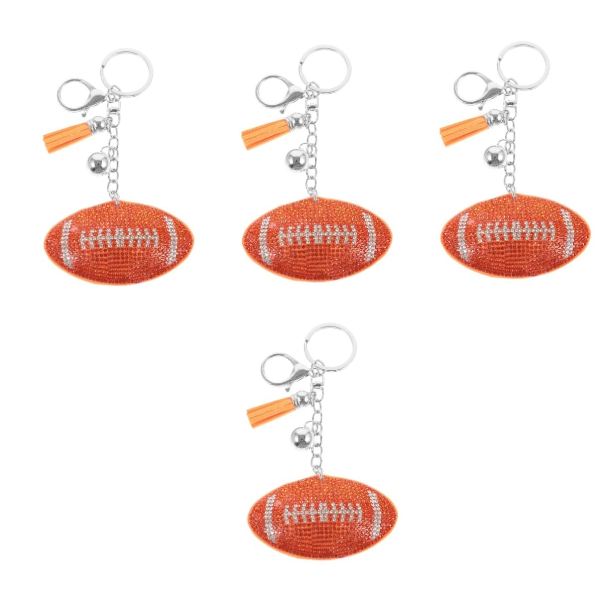 TOYANDONA 4 Piezas llavero de futbol rugby deportes accesorios recuerdo del partido de futbol Favores de fiesta mochila llavero de aficionados al deporte bola el plastico Orange
