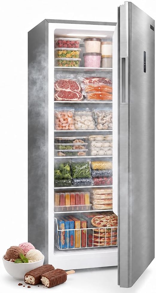 14 Cu.Ft Upright Freezer, Single Door Stand Up Freezer with