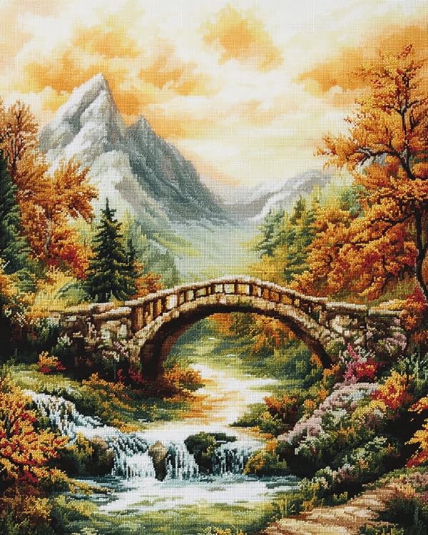 Broderie point de croix toile pré-imprimée paysage facile pour broder sans erreur