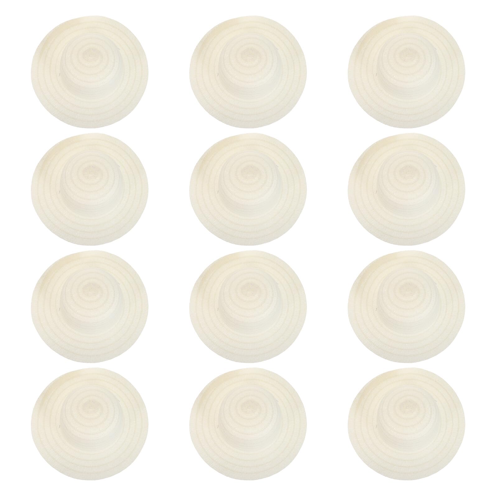 Lot de 12 Chapeaux Tissés en PP Beige à Large Bord, Respirants et Adaptés aux Fêtes en Plein Air ou Cosplay, pour Créativité DIY en Été