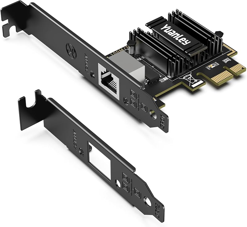 YuanLey 5Gb PCIe Hálózati Kártya RTL8126 Chippel, 5G/2.5G/1G Ethernet Adapter RJ45 Porttal, WOL Támogatás Windows/Linux PC-hez