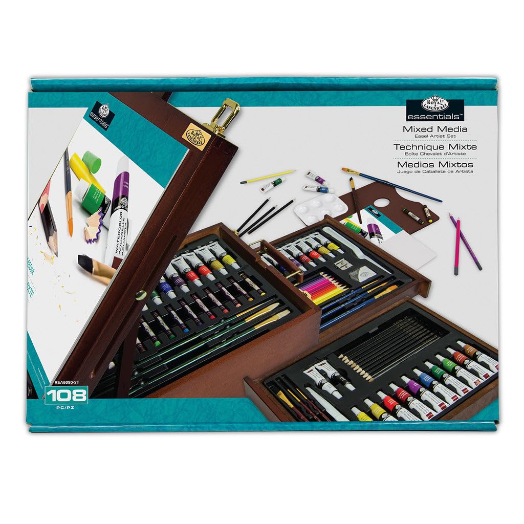 Royal Langnickel R & L 102-piece Mixed Media Dark Staffelei Set