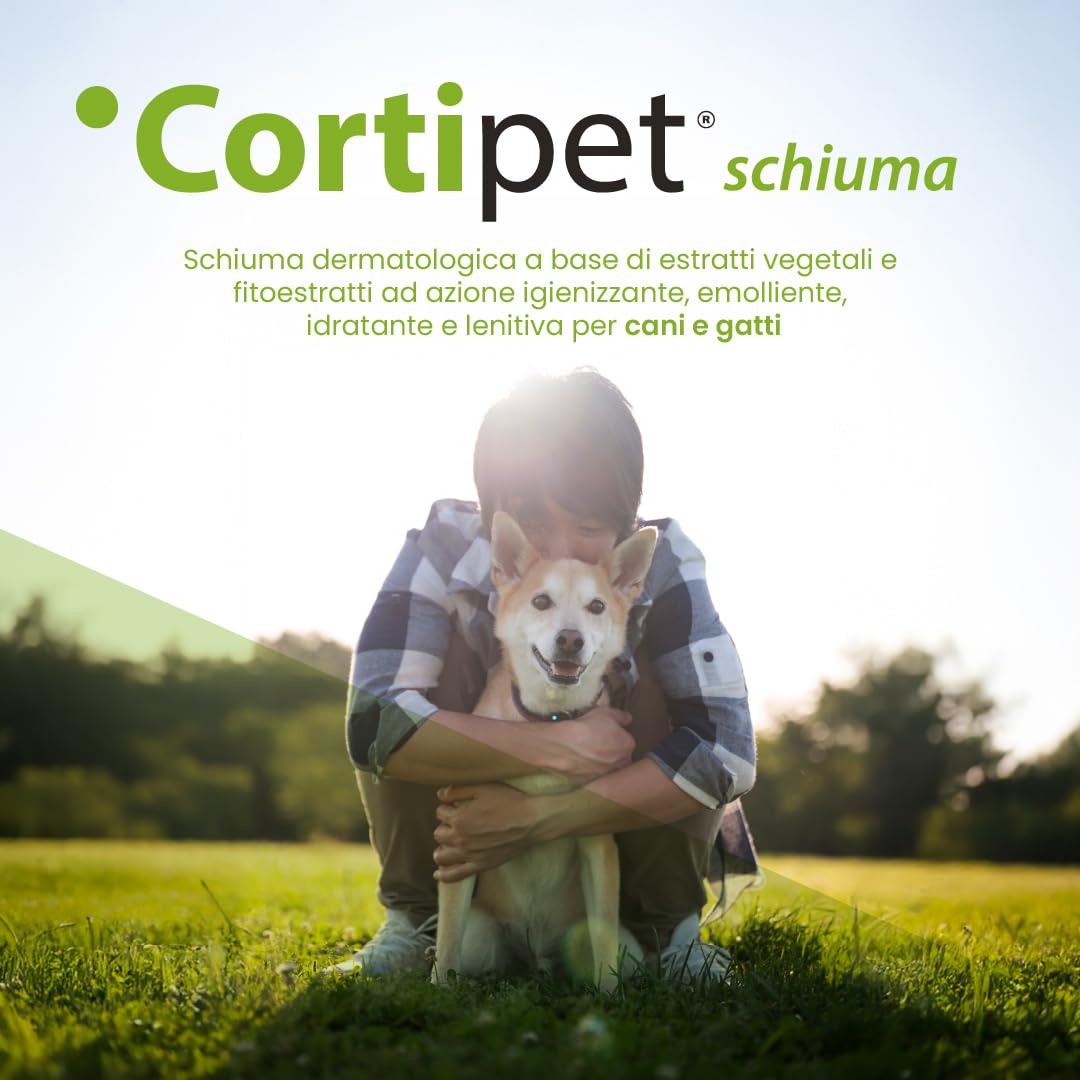 Aurora Biofarma Cortipet Schiuma 150ml - Idratante e lenitiva - Utile nei casi di prurito e per donare lucentezza al pelo spento e opaco.