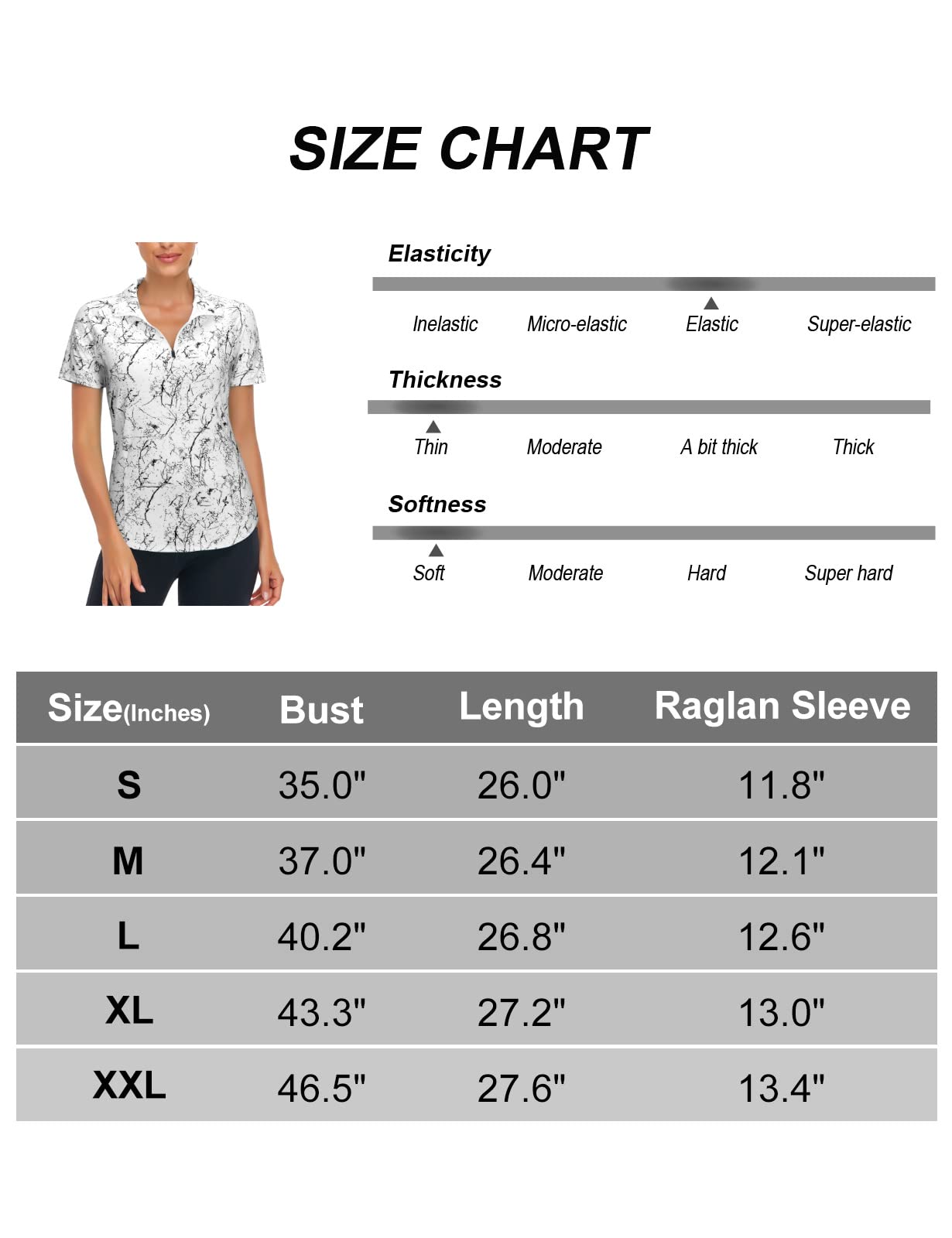 LURANEE - Camiseta deportiva de manga corta para mujer con tejido de secado rápido y media cremallera