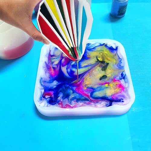 Miniatura 6 de FineGood - 6 tazas divididas de silicona, tazas divididas de 27 para verter pintura, tazas de mezcla de resina reutilizables, vasos divisores para