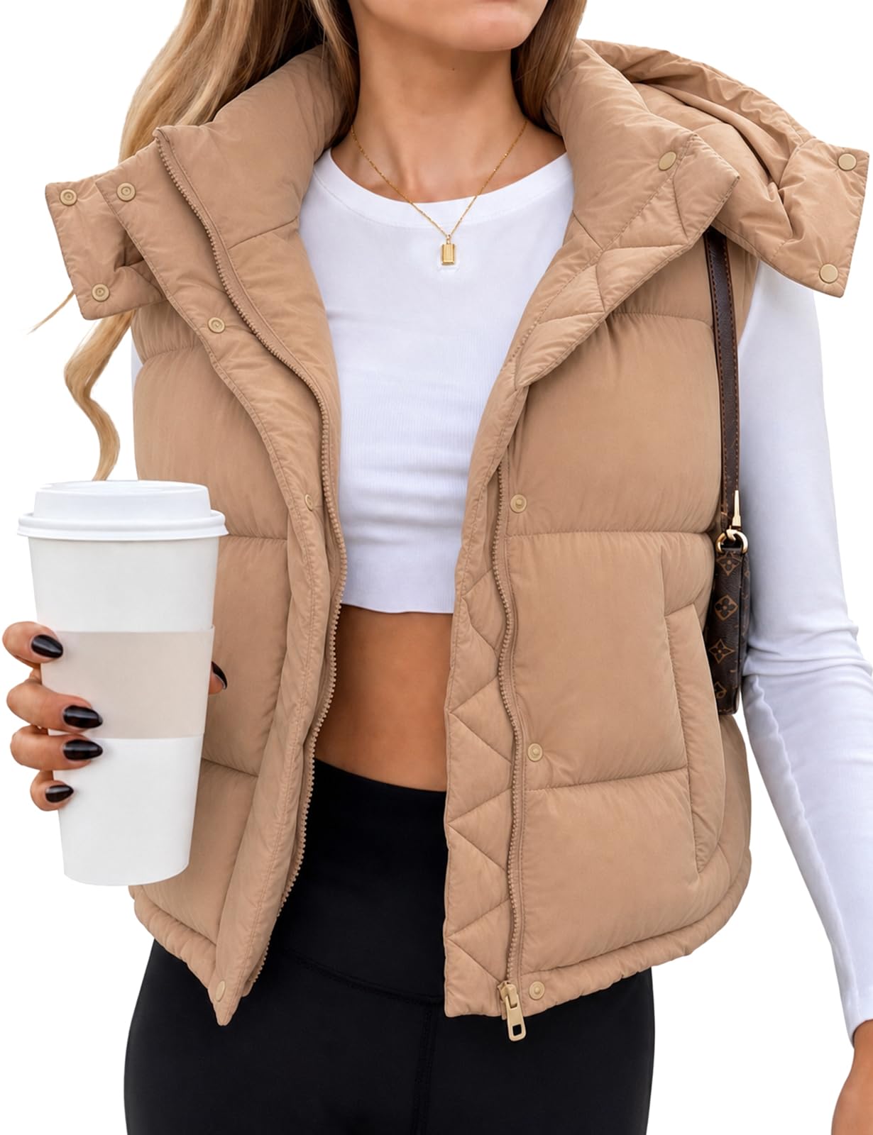 Women's Removable Hooded Puffer Vest Lightweight Quilted Stand Collar Sleeveless Jackets Warm Winter Outerwear Coat-picture-26