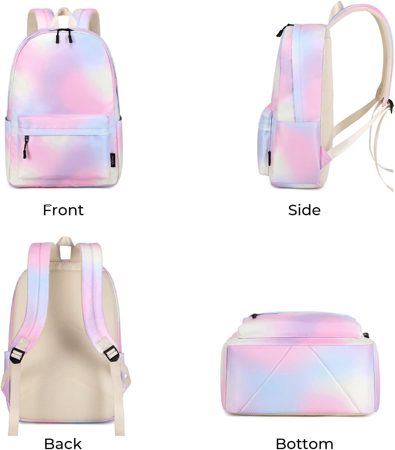 Imyth Backpack for Teen Girls School Gift Bookbag Lunch Box Pencil Bag 3 in 1 Set (Rainbow) - Image 3