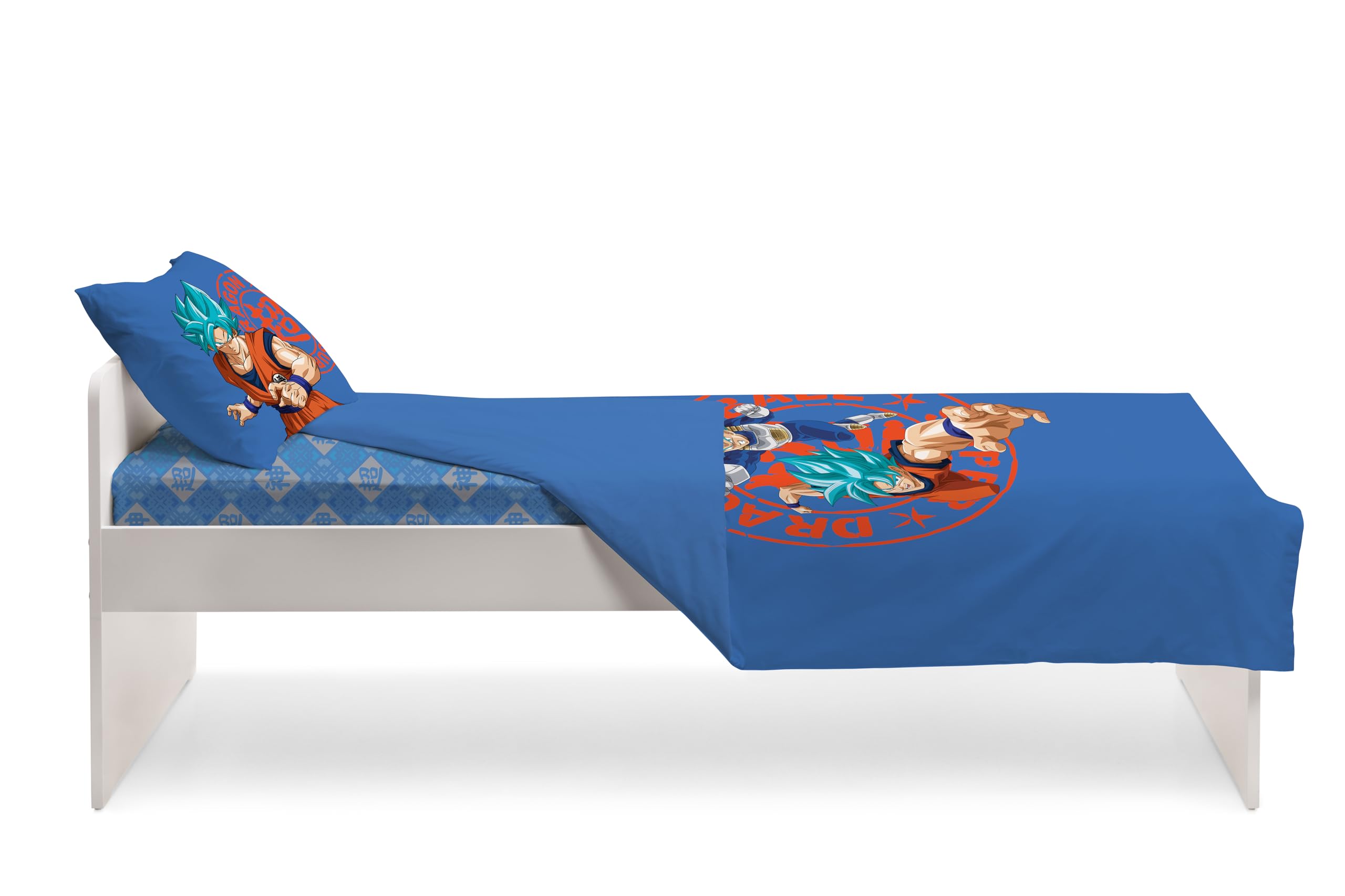 hermet Zestaw pościeli Dragon Ball, 100% bawełna, komplet pościeli 1-osobowej, prześcieradło wierzchnie + prześcieradło z gumką + poszewka na poduszkę, pościel do pokoju dziecięcego, oficjalny produkt