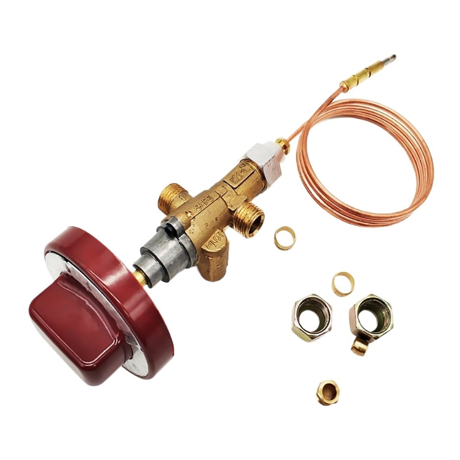 Équipement de cuisine for restauration d'hôtels, vanne à gaz en laiton haute puissance 60000 BTU avec bouton de commande et thermocouple, accessoires de cuisine
