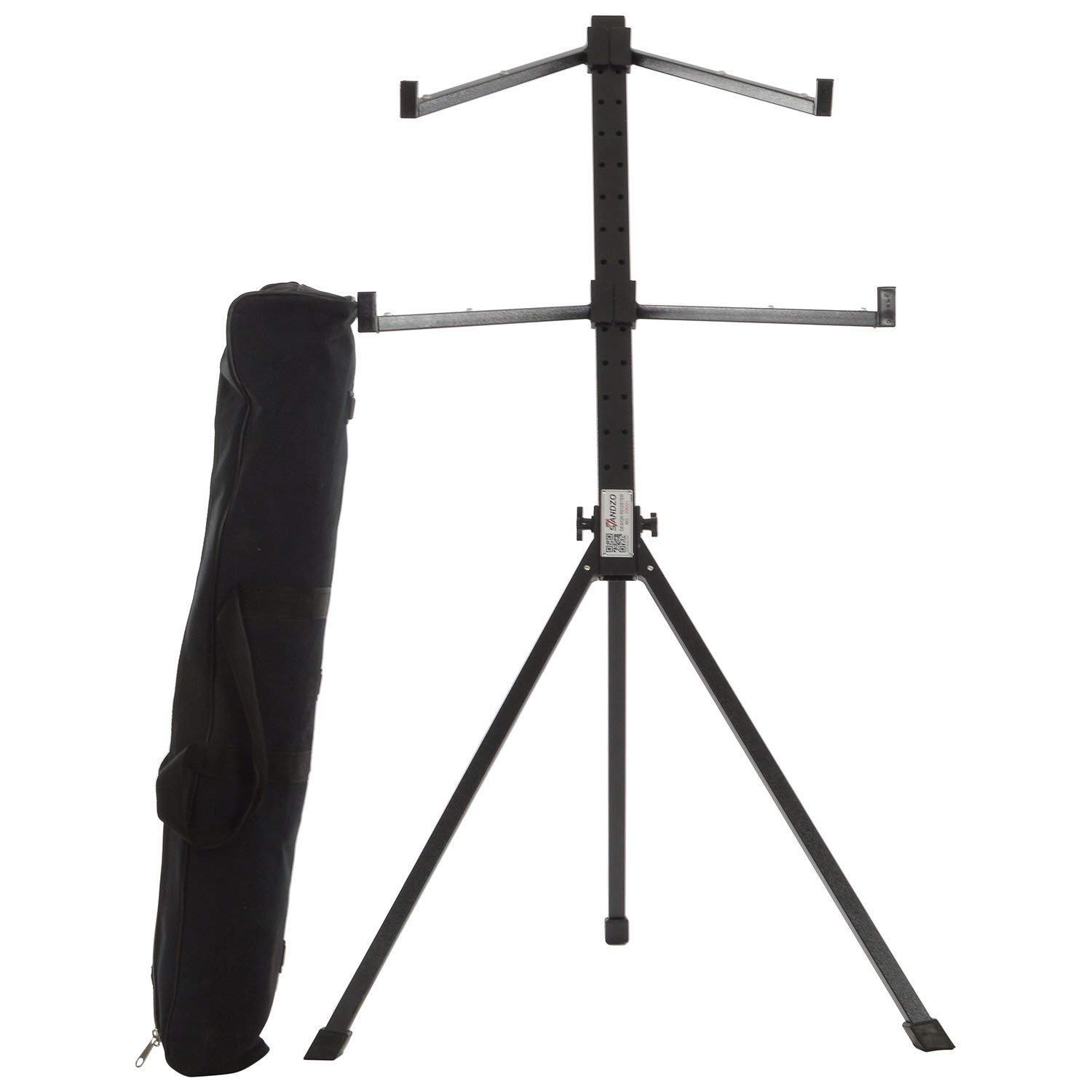 Standzo KS32 Double Keyboard Folding Stand (Black) with Laptop Holder