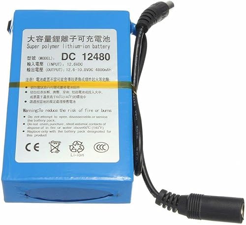 Miniatura 8 de BALOLO - Paquete de baterías portátiles de iones de litio recargables de CC de 12 V, azul con cargador de 12 V para cámaras de video, dispositivos