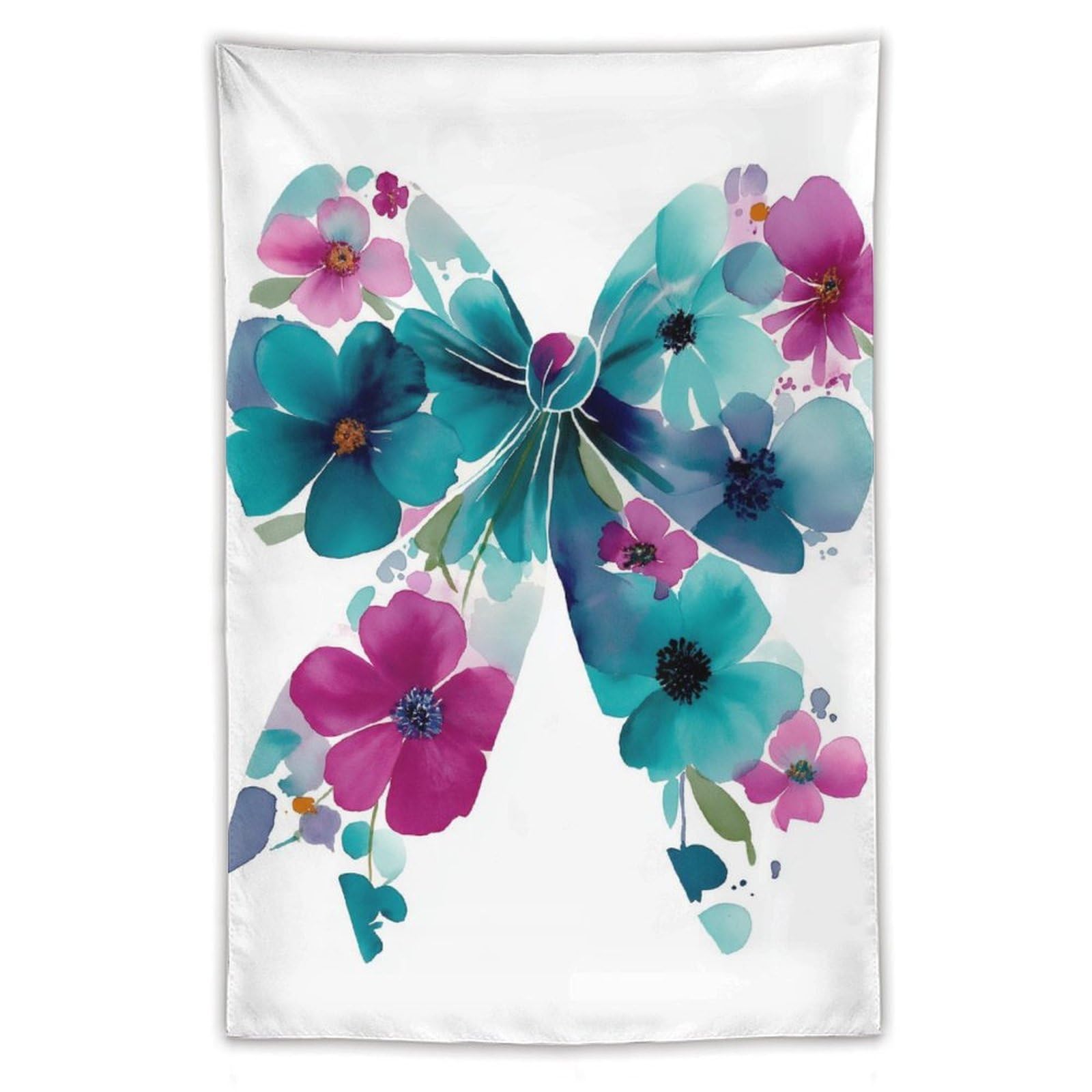 Jubonexis Big Bow with Knot Clustered Flowers Tapestry Polyester Aesthetic Wall Hanging Bedroom Living Room Dorm Decor 40"x60"