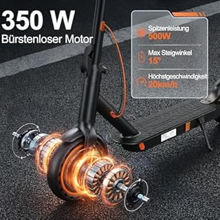 TODIMART E Roller mit Straßenzulassung T3, 30 km Reichweite, 350-500 W Bürstenloser Motor, 8,5-Zoll-Runflat-Reifen