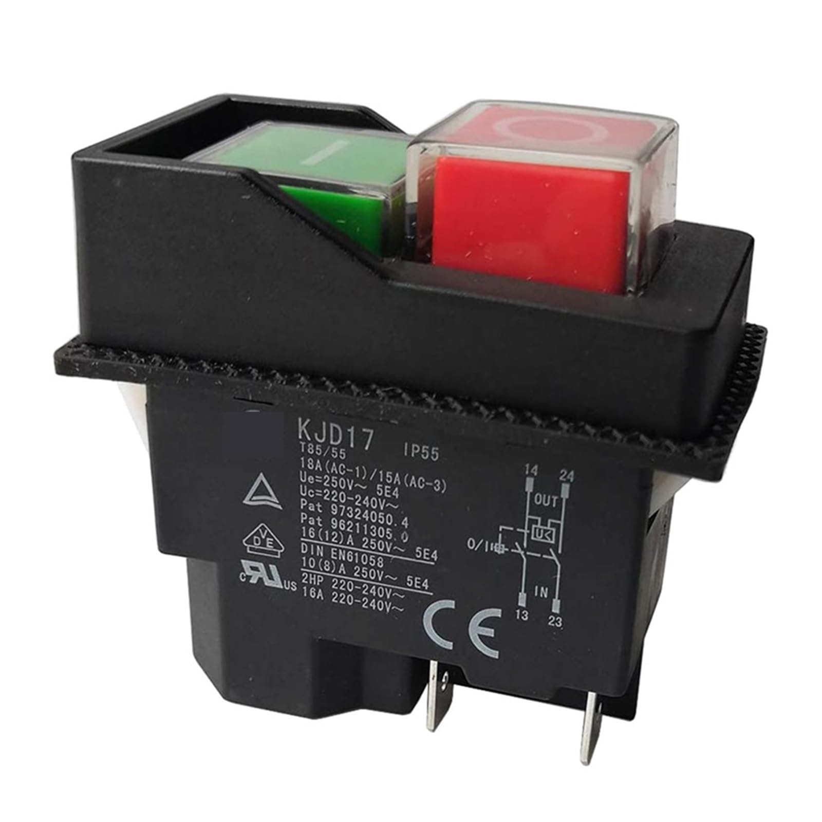 PAKMEZ Interruptores electromagnéticos, pulsadores for Herramientas de jardín KJD17, 220 V, 4 Pines, terminales