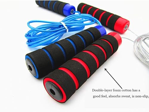 Miniatura 5 de Cuerda de saltar de velocidad rápida, sin enredos, con pelota, entrenamiento de resistencia, fitness, gimnasio, mango de espuma viscoelástica, ideal