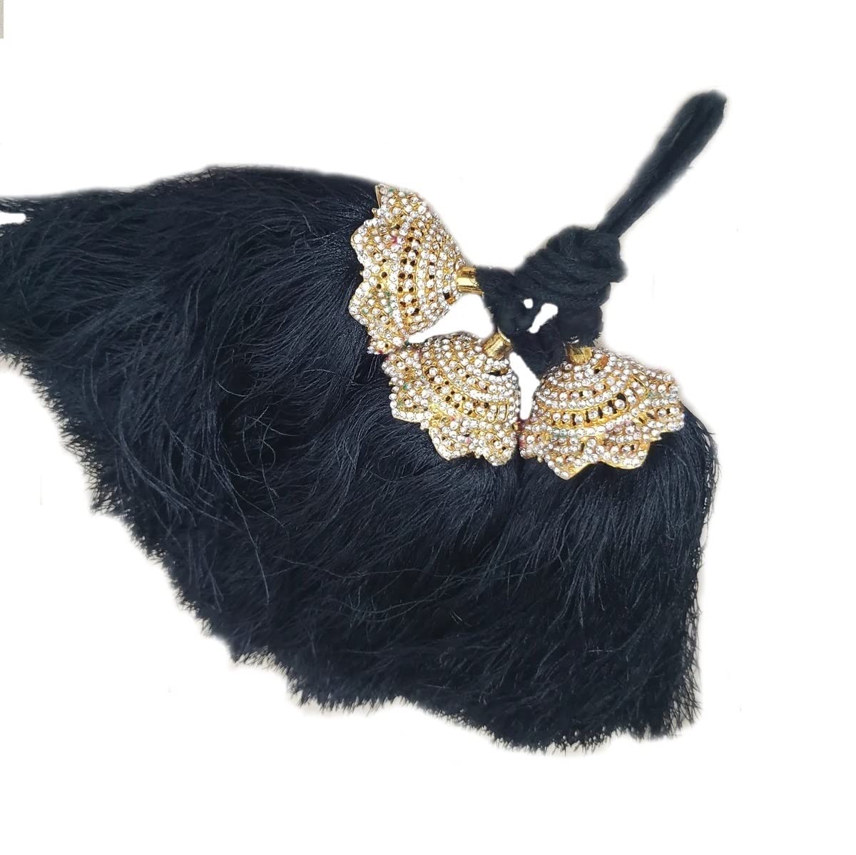 Fashion Gold Plated Bridal False Hair Choti Jada gantalu Billalu Set Hair Ornaments Hair Jewellery of Kunjalam