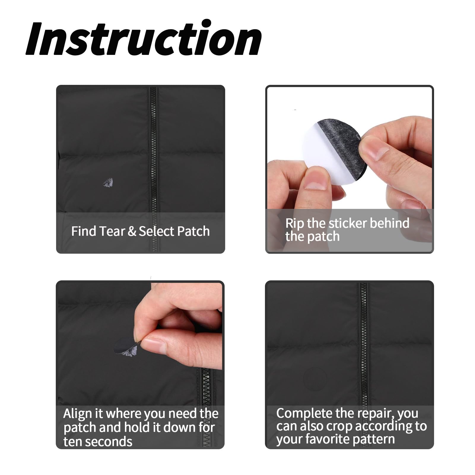 8x Nylon Reparatur Patches Selbstklebend - Für Jacken & Zelte