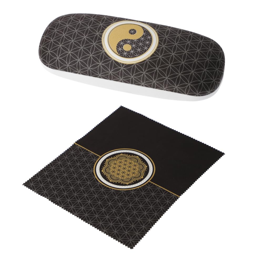 Goebel Brillenetui Lotus Yin Yang - Schwarz, Größe: 16x6x4,5cm, inklusive Mikrofasertuch, 23-500-47-1